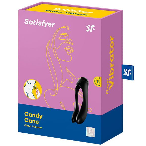 SATISFYER - CANDY CANE FINGERVIBRATOR SCHWARZ für intensive Stimulation und Self-Love