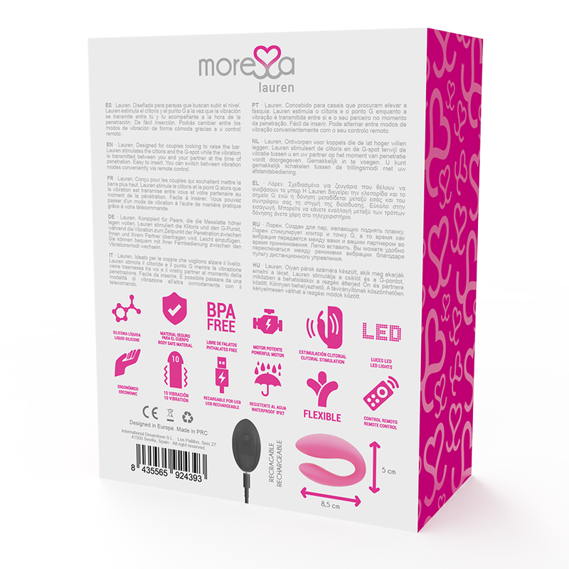 MORESSA - LAUREN STIMULATOR MIT FERNBEDIENUNG FÜR PAARE für sinnliche Momente allein oder zu zweit