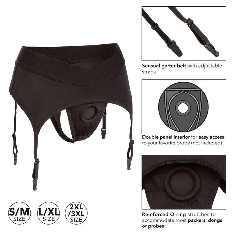 CALEXOTICS - BOUNDLESS THONG MIT GARTER L/XL Strümpfe diskret online kaufen
