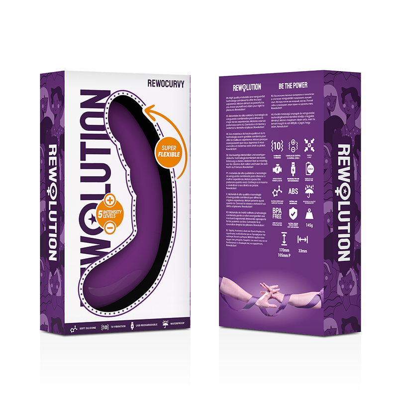 REWOLUTION RewoCurvy G-Punkt-Vibrator – Flexibel, 10 Vibrationsmodi, 5 Intensitäten, IPX7, Silikon für intensive Stimulation und Self-Love