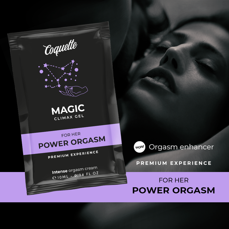 COQUETTE CHIC DESIRE - POCKET MAGIC CLIMAX GEL FÜR IHREN ORGASMUS VERBESSERENDES GEL 10 ML Produktverpackung und Details