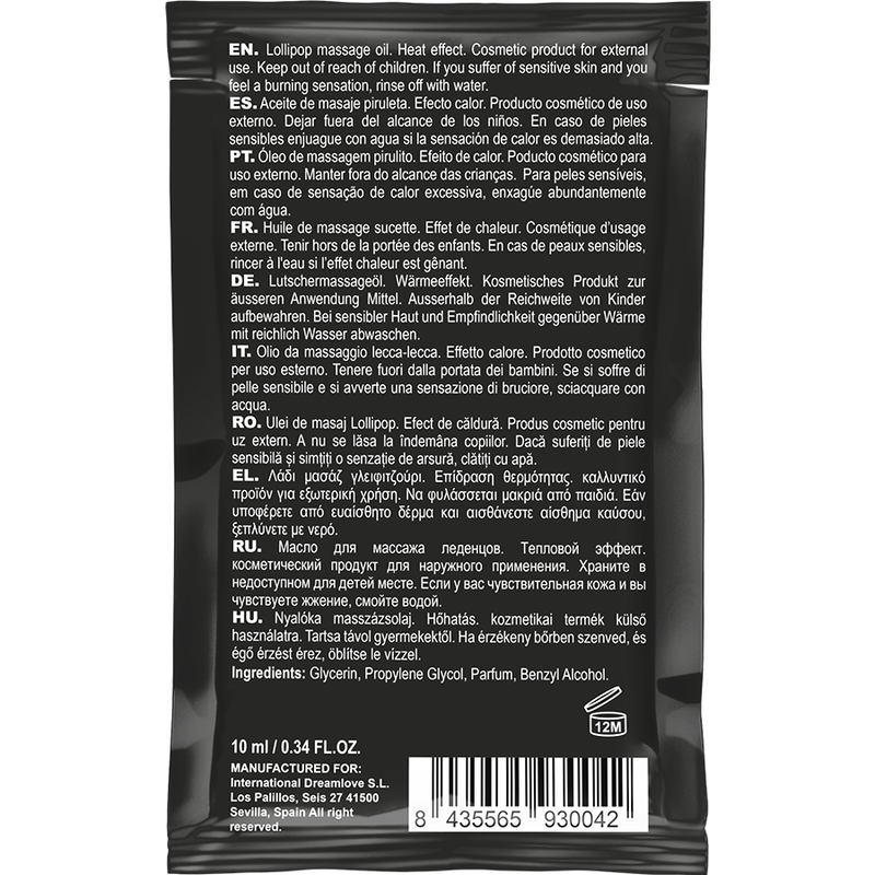 COQUETTE CHIC DESIRE - POCKET KISSABLE MASSAGEÖL MIT WRMEEFFEKT LOLLIPOP 10 ML Produktansicht und Details