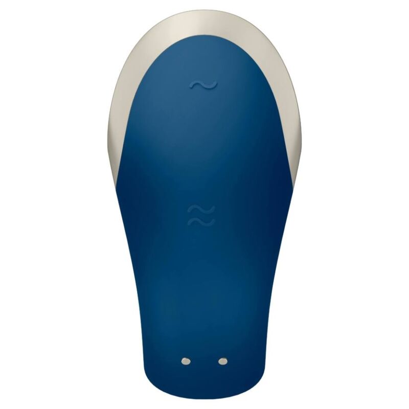 SATISFYER - DOUBLE LOVE LUXURY PARTNER VIBRATOR BLAU Produktansicht und Details