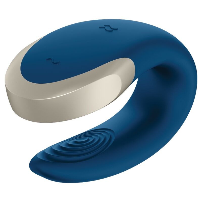SATISFYER - DOUBLE LOVE LUXURY PARTNER VIBRATOR BLAU für intensive Stimulation und Self-Love