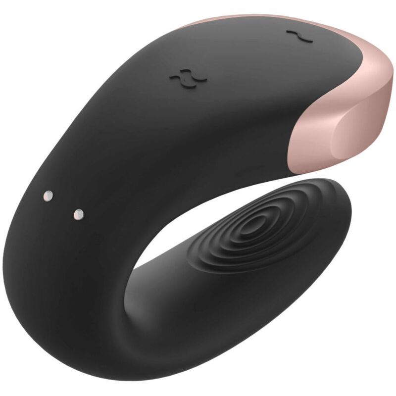 SATISFYER - DOUBLE LOVE LUXURY PARTNER VIBRATOR SCHWARZ hochwertiges Sextoy bei Secret Pulse