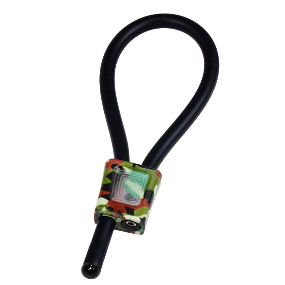ElectraStim Prestige ElectraLoops – Verstellbare Cockringe, Camouflage, 6,5 mm Gummi Produktansicht und Details