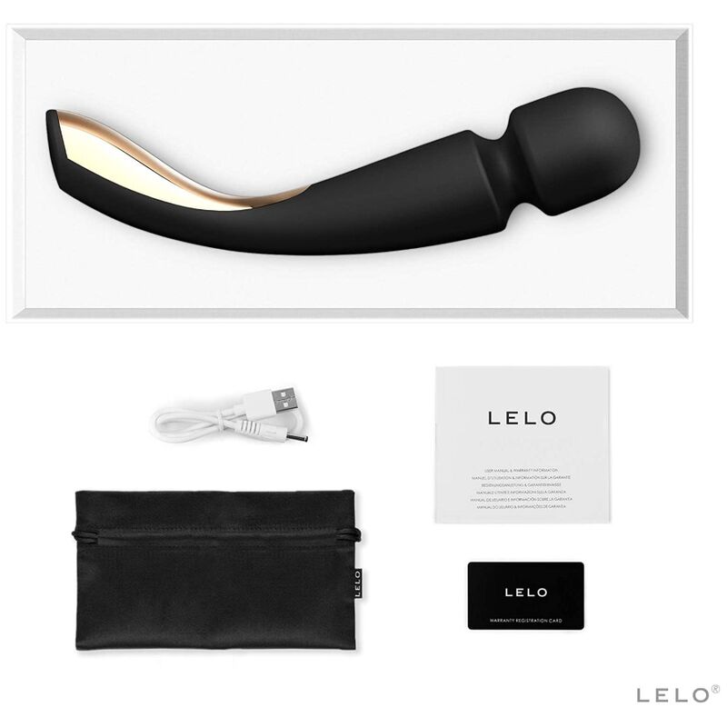 LELO - SMART MEDIUM WAND 2 SCHWARZES MASSAGER Vibratorstab Produktansicht und Details