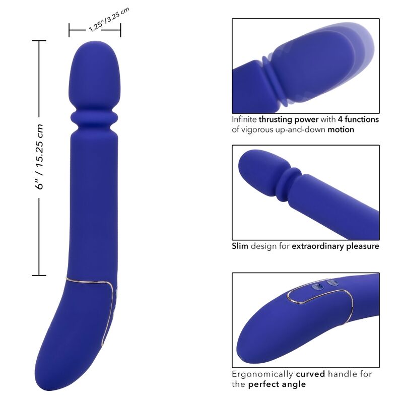 CALEXOTICS Shameless Slim Thumper – Kraftvolles Massagegerät, 4 Funktionen, Wasserdicht, Blau – Erotikspiel Bild 5