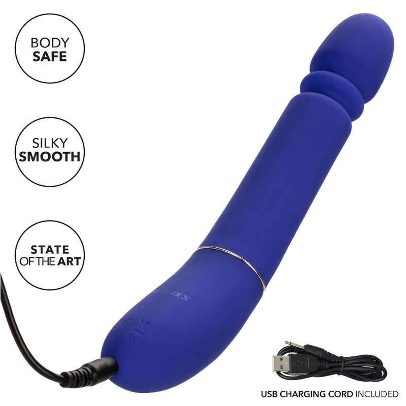 CALEXOTICS Shameless Slim Thumper – Kraftvolles Massagegerät, 4 Funktionen, Wasserdicht, Blau – Erotikspiel Bild 6