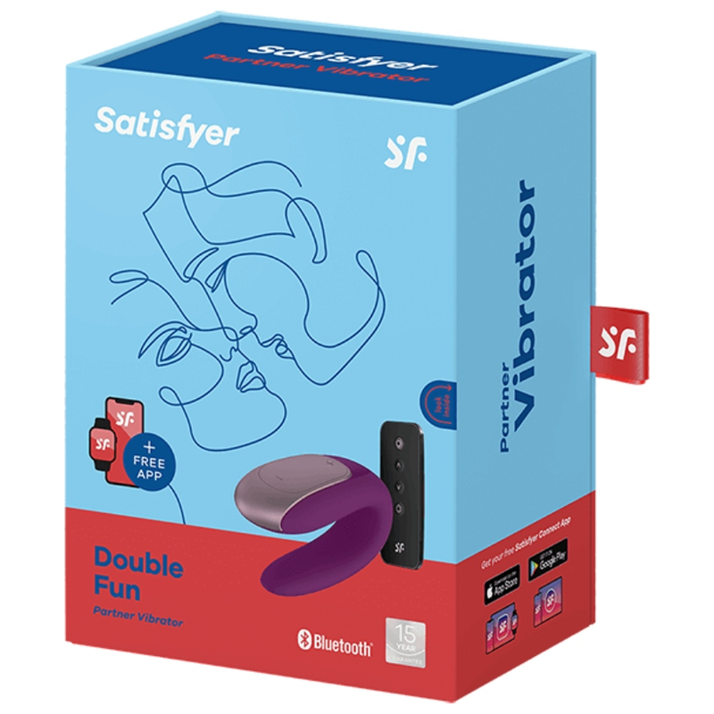 SATISFYER - DOUBLE FUN PARTNER VIBRATOR LILA – Klitorisstimulator Bild 6