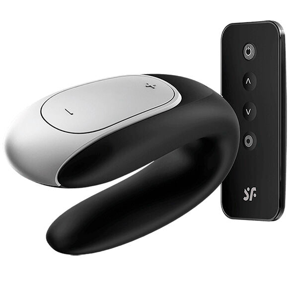 SATISFYER - DOUBLE FUN PARTNER VIBRATOR SCHWARZ für intensive Stimulation und Self-Love
