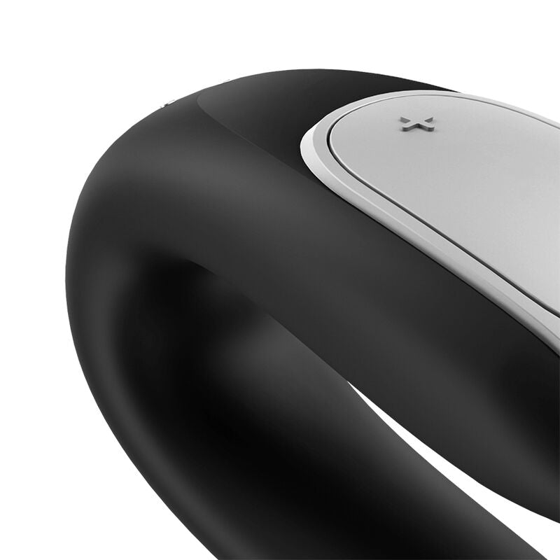 SATISFYER - DOUBLE FUN PARTNER VIBRATOR SCHWARZ hochwertiges Sextoy bei Secret Pulse