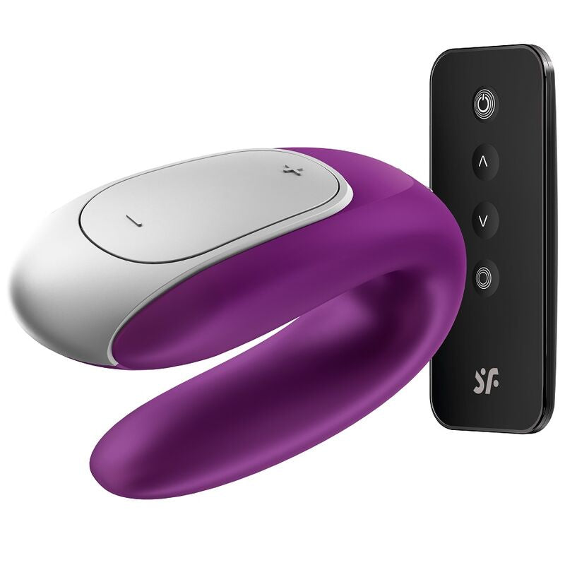 SATISFYER - DOUBLE FUN PARTNER VIBRATOR LILA – Klitorisstimulator Bild 2