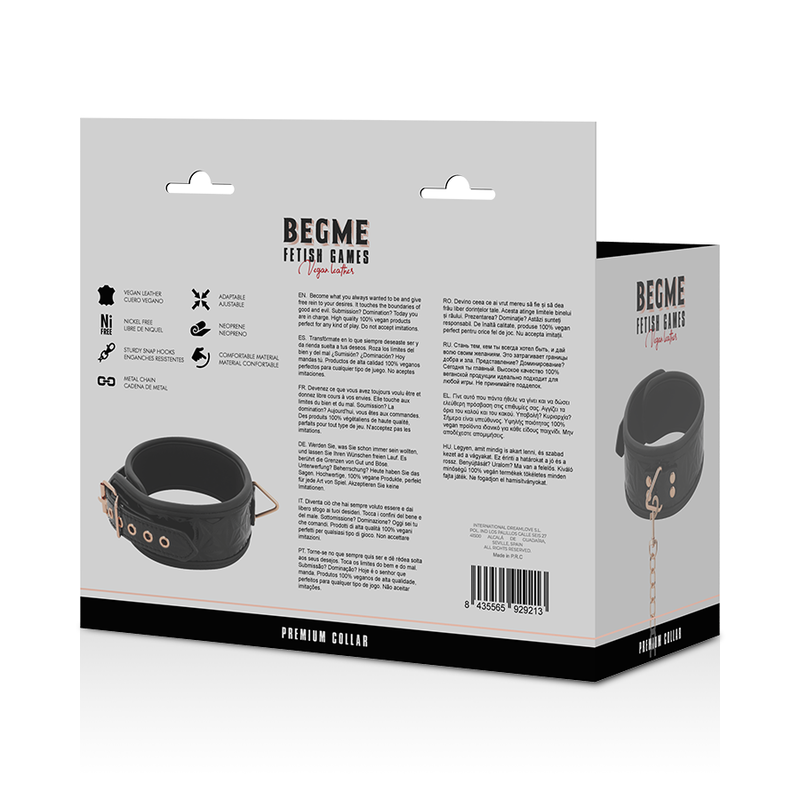 Begme Black Edition Premium Veganes Lederhalsband – Neoprenbezug & Bondage bei Secret Pulse im Erotikshop
