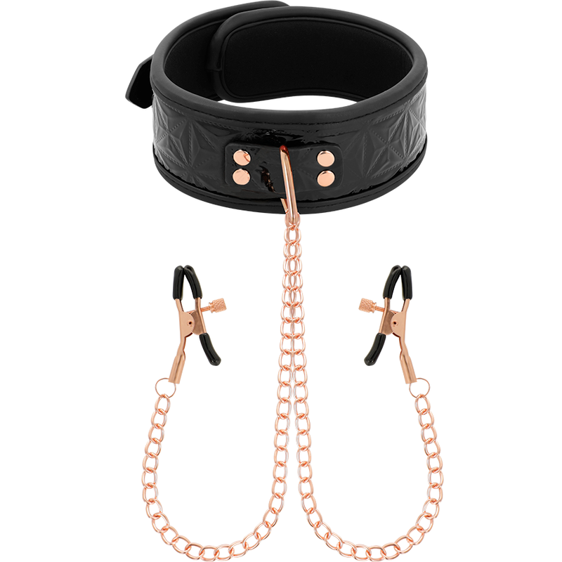 BEGME Black Edition Halsband mit Nippelklemmen – Verstellbares Bondage-Zubehör | Secret Pulse Bondage-Fessel diskret online kaufen