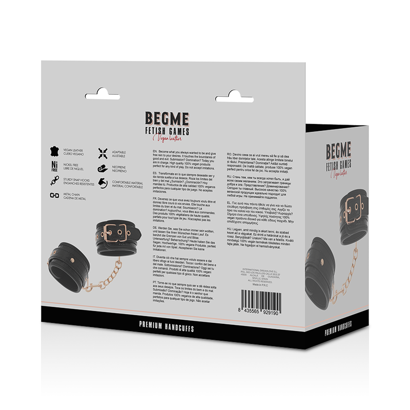 Begme Black Edition Premium Handschellen – Verstellbar & Neoprenbezug für sinnliche und diskrete Momente