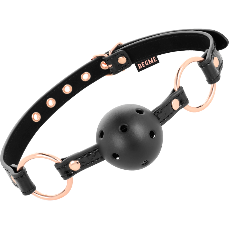 BEGME - BLACK EDITION BALLKNEBEL VEGANES LEDER Ballknebel diskret online kaufen