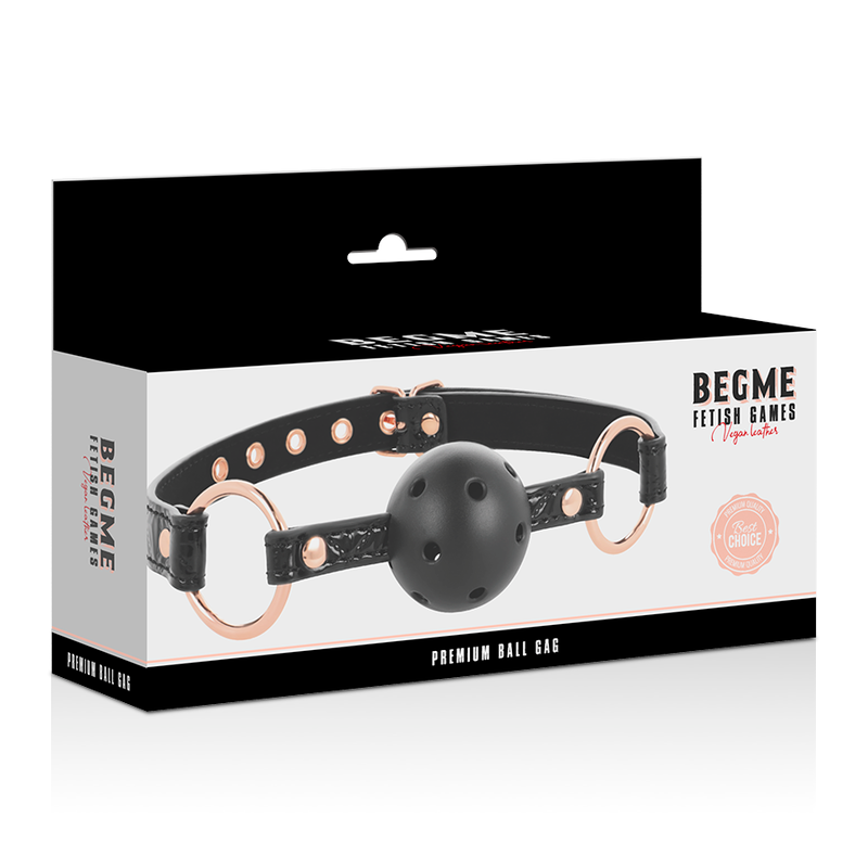 BEGME - BLACK EDITION BALLKNEBEL VEGANES LEDER für sinnliche und diskrete Momente