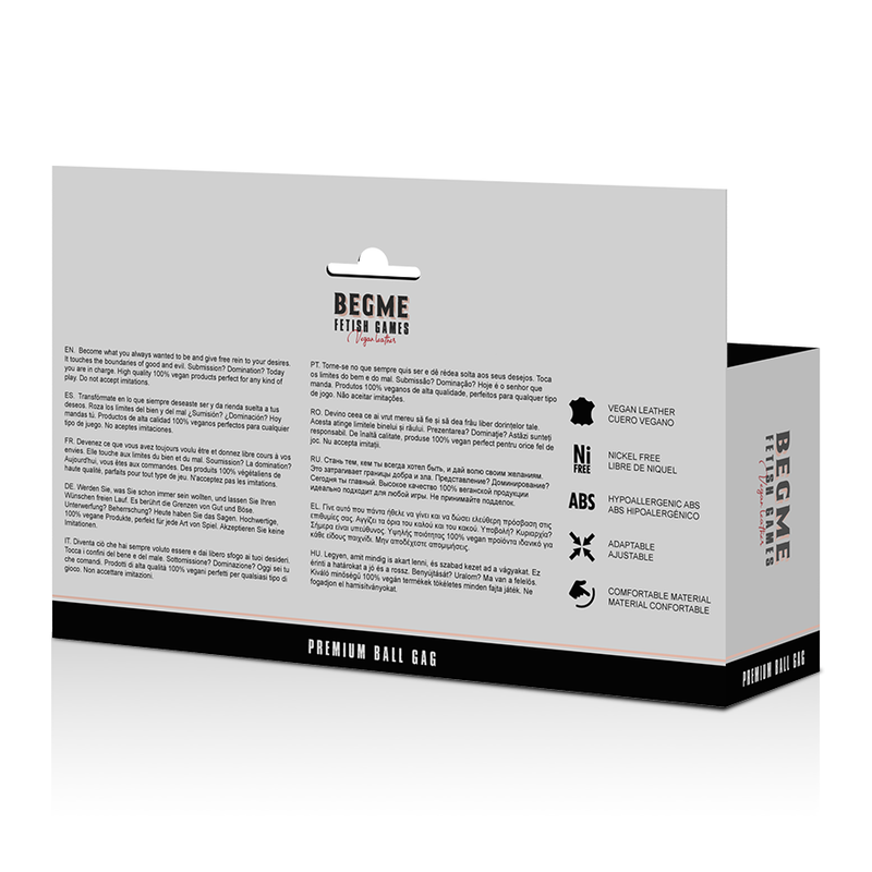BEGME - BLACK EDITION BALLKNEBEL VEGANES LEDER hochwertiges Zubehör