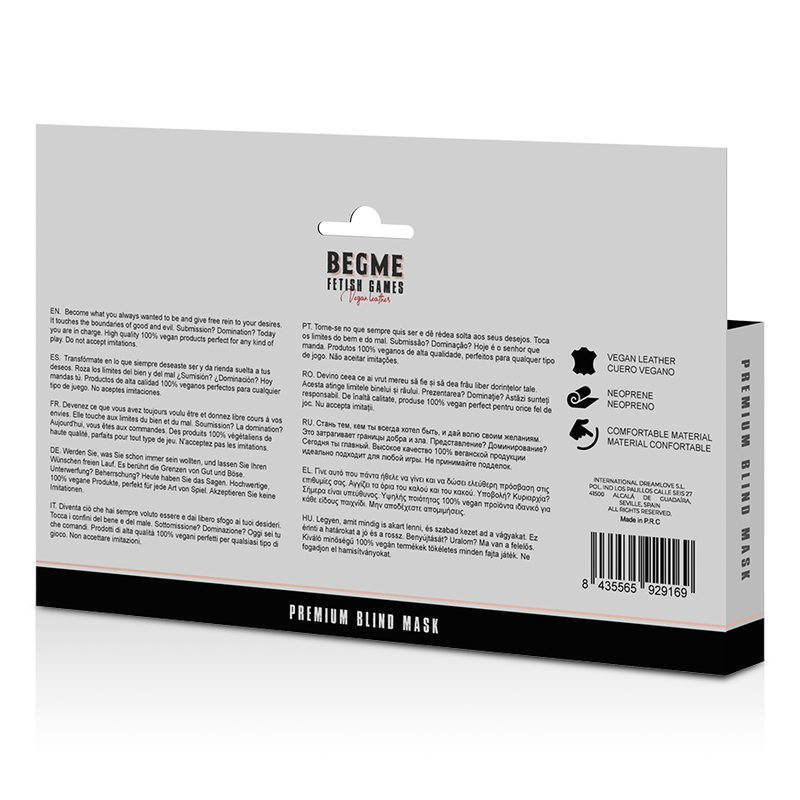 BEGME - RED EDITION PREMIUM BLINDMASKE MIT NEOPRENFUTTER BDSM-Zubehör diskret online kaufen