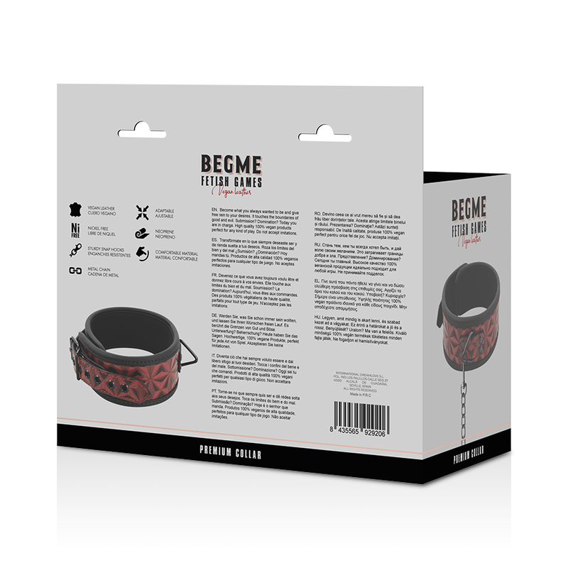 BEGME - RED EDITION PREMIUM VEGANES LEDERHALSBAND MIT NEOPRENFUTTER bei Secret Pulse im Erotikshop