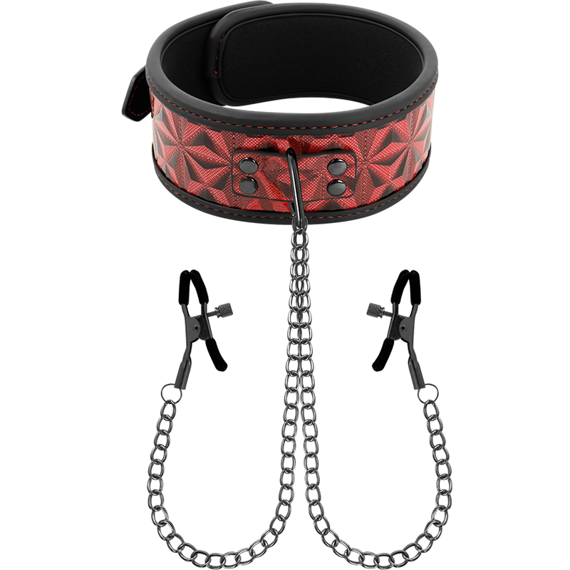 BEGME - RED EDITION HALSBAND MIT NIPPELKLEMMEN MIT NEOPRENFUTTER Nippelklemme diskret online kaufen