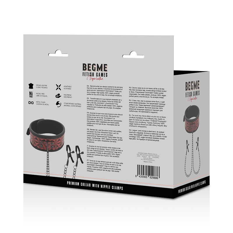 BEGME - RED EDITION HALSBAND MIT NIPPELKLEMMEN MIT NEOPRENFUTTER bei Secret Pulse im Erotikshop
