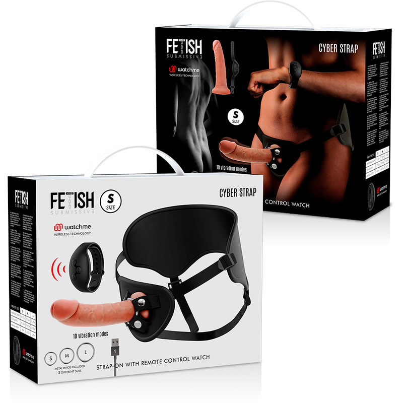 FETISH SUBMISSIVE CYBER STRAP - HARNESS MIT FERNBEDIENUNGS-DILDO-UHREN-TECHNOLOGIE – Dildo Bild 14