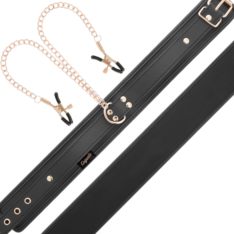 COQUETTE CHIC DESIRE Nippelklemm-Halskette – Veganes Leder, Neopren & Metall | Secret Pulse – Erotik-Schmuck Bild 8