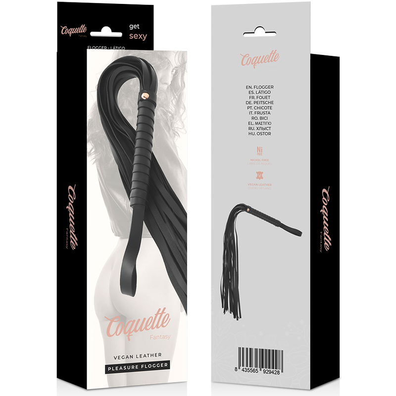 COQUETTE CHIC Desire Fantasy-Peitsche 28 cm – Veganes Leder & BDSM | Secret Pulse Produktansicht und Details