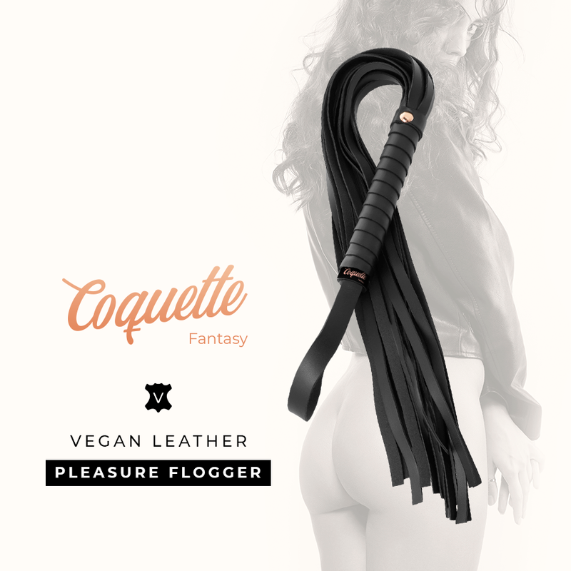 COQUETTE CHIC Desire Fantasy-Peitsche 28 cm – Veganes Leder & BDSM | Secret Pulse Produktansicht und Details