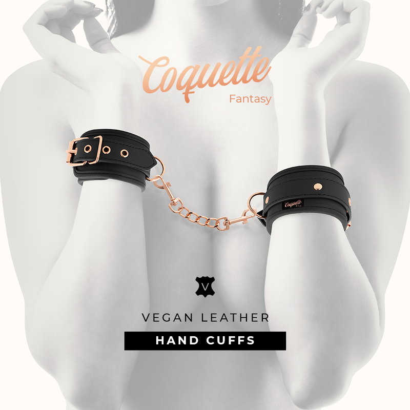 COQUETTE CHIC DESIRE - FANTASY-HANDSCHELLEN AUS VEGANEM LEDER MIT NOPRENE-FUTTER Produktansicht und Details