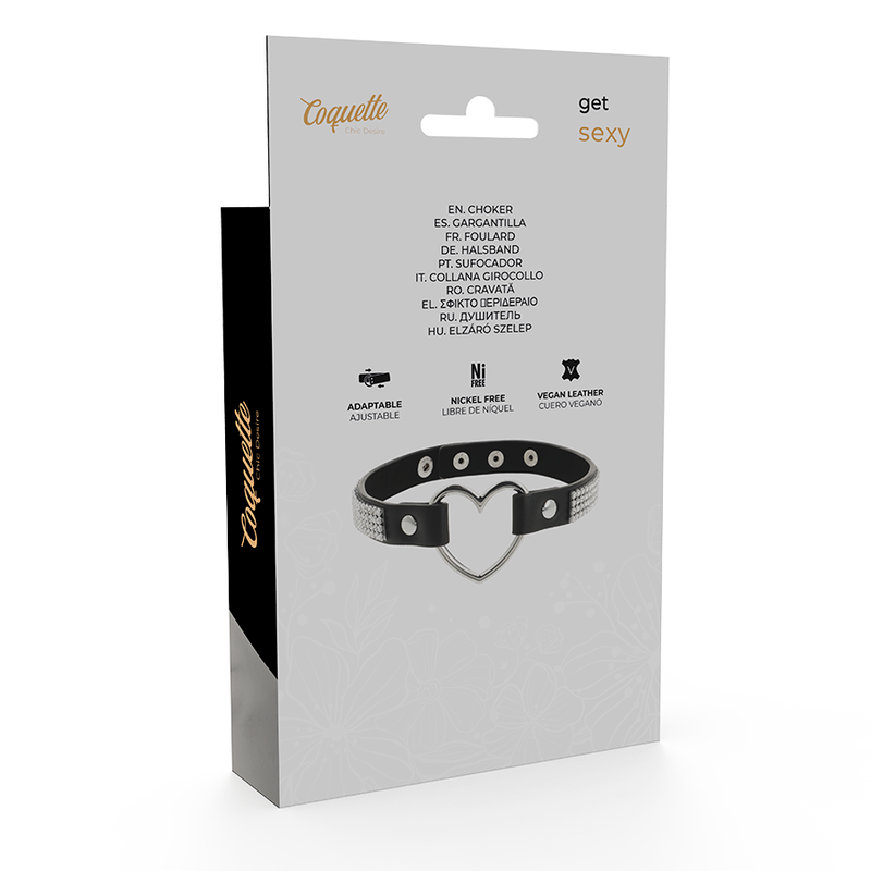 COQUETTE CHIC DESIRE Halsband mit Herz – Veganes Leder, Fetisch & BDSM | Secret Pulse BDSM-Zubehör diskret online kaufen