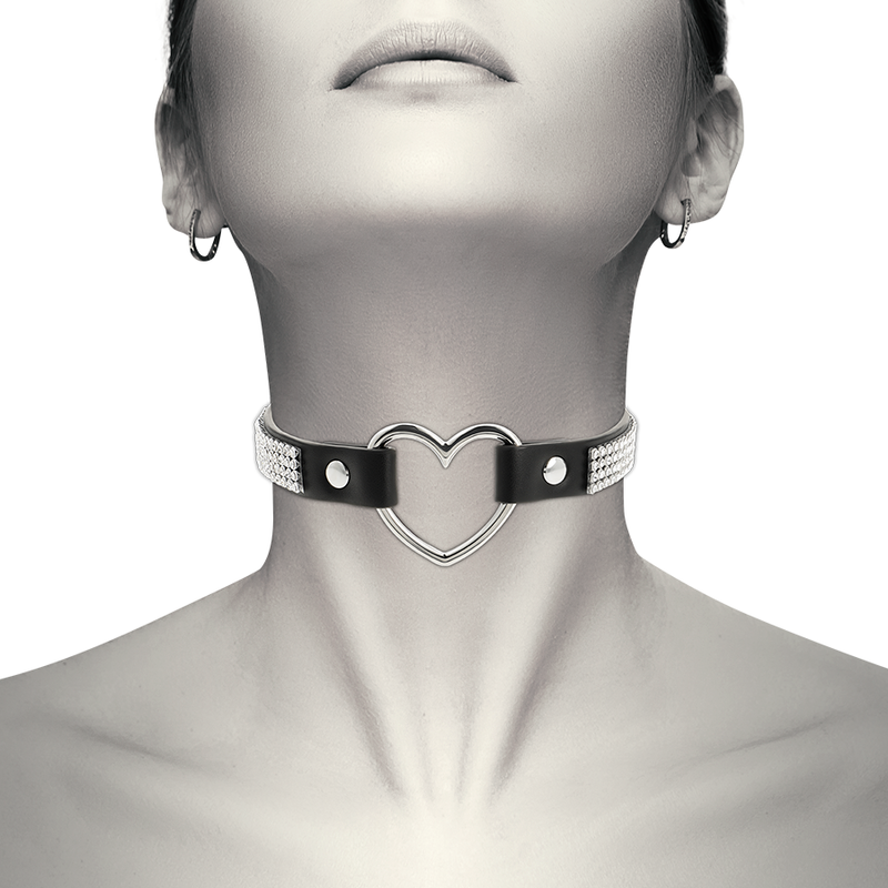 COQUETTE CHIC DESIRE Halsband mit Herz – Veganes Leder, Fetisch & BDSM | Secret Pulse Produktansicht und Details