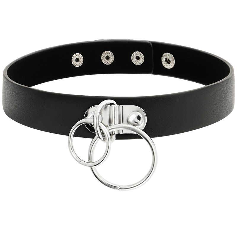COQUETTE CHIC DESIRE Doppelring-Halsband – Veganes Leder, Fetisch & BDSM | Secret Pulse bei Secret Pulse im Erotikshop