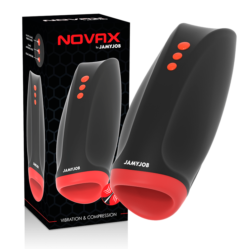 JAMYJOB - NOVAX MASTURBATOR MIT VIBRATION UND KOMPRESSION Produktansicht und Details