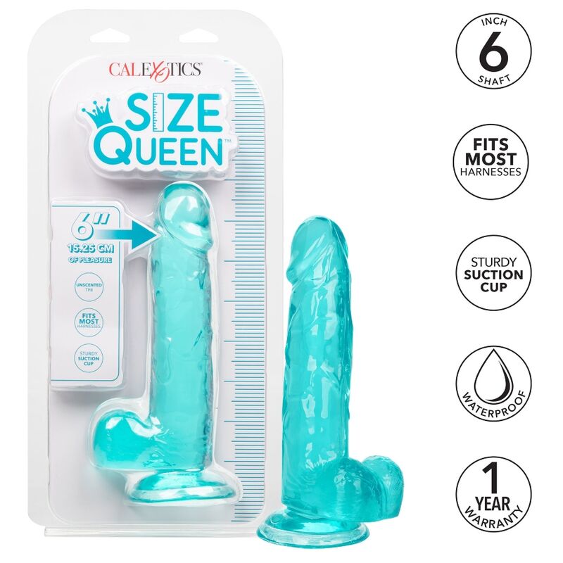 CalExotics – Größe Königin Dildo Blau, 15,3 cm Flexibel & Realistisch bei Secret Pulse im Erotikshop