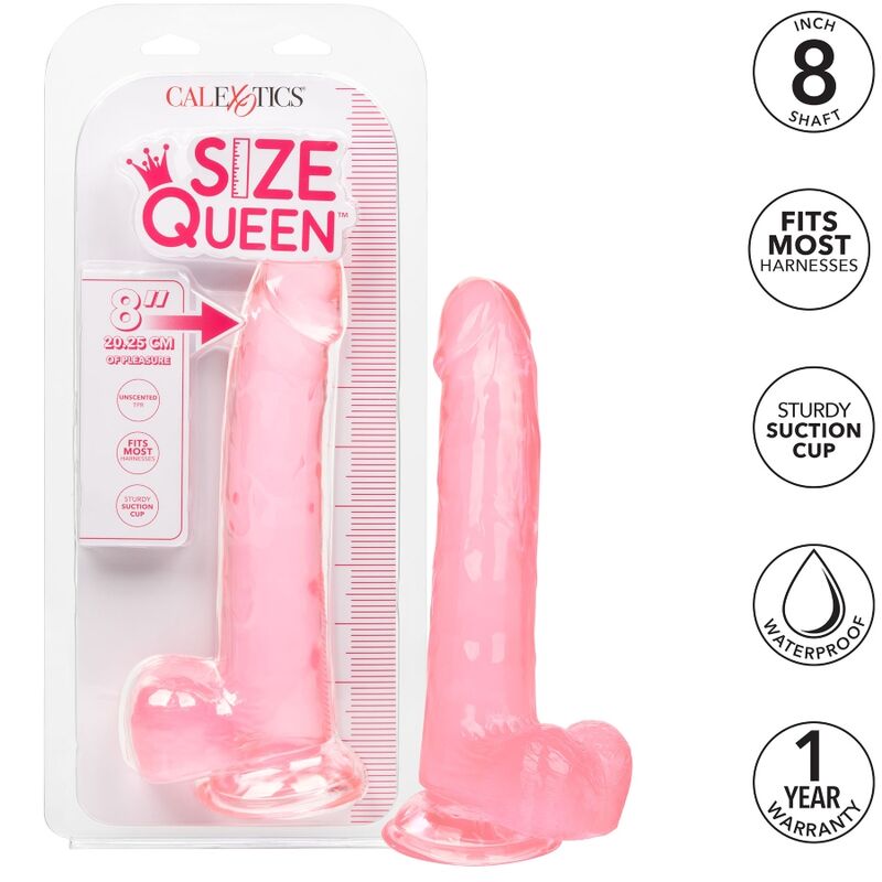 CalExotics – Größe Königin Dildo Rosa, 20,3 cm Realistisch Produktansicht und Details