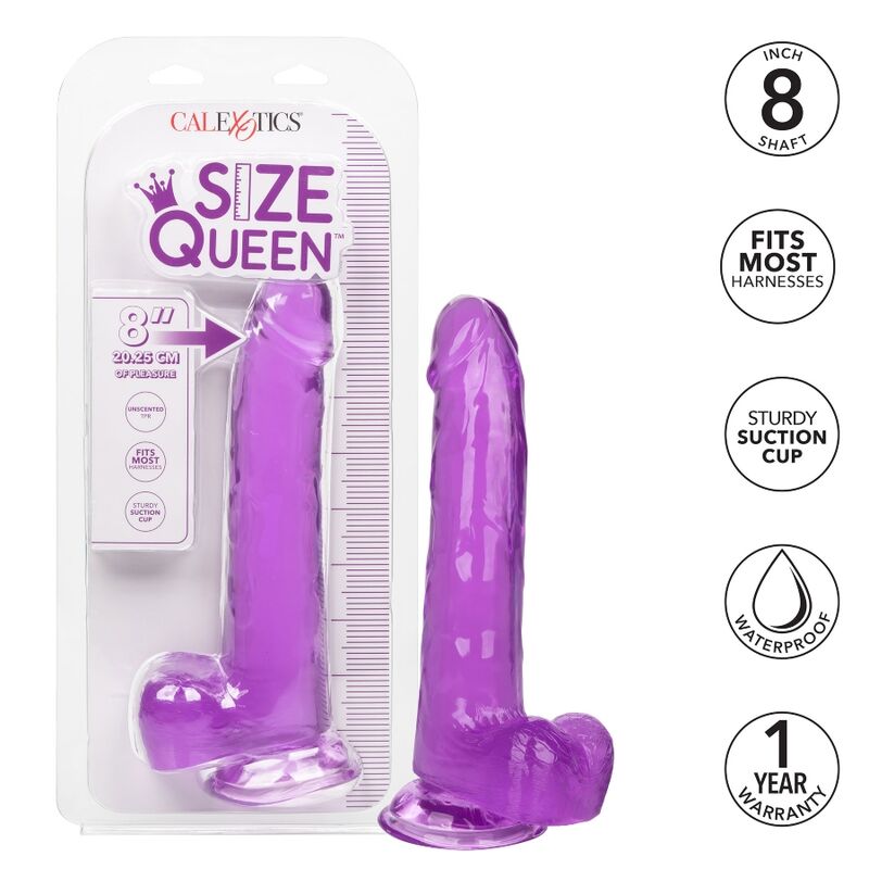 CalExotics – Größe Königin Dildo Lila, 20,3 cm Realistisch Produktansicht und Details