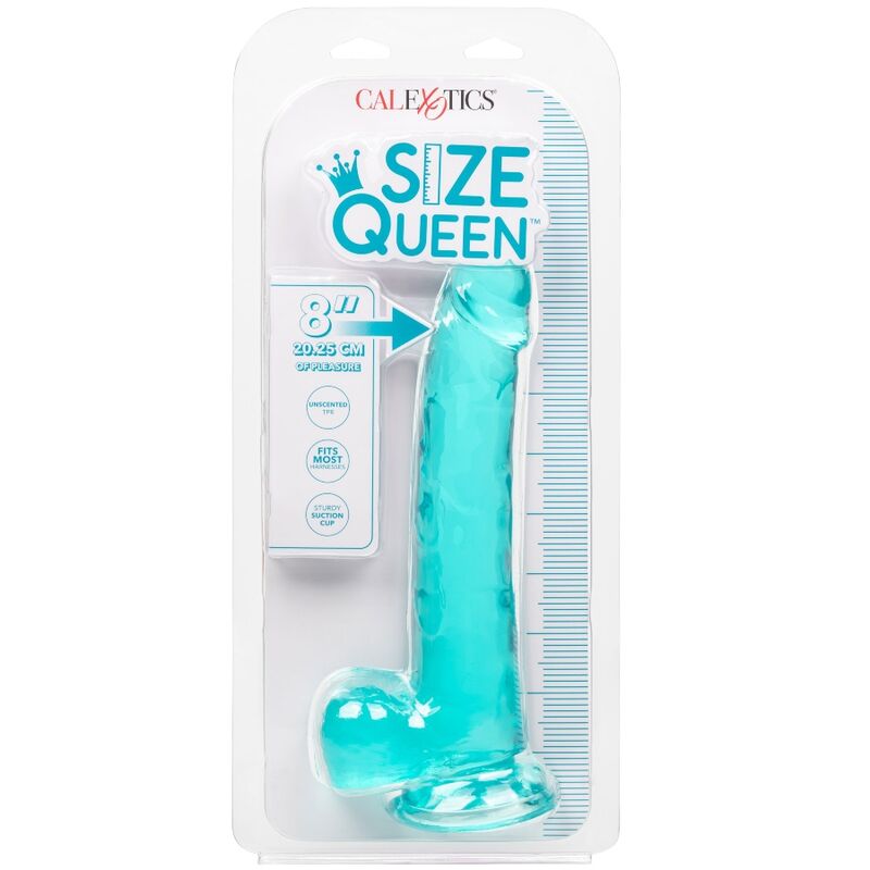 CalExotics – Größe Königin Dildo Blau, 20,3 cm Realistisch Produktansicht und Details