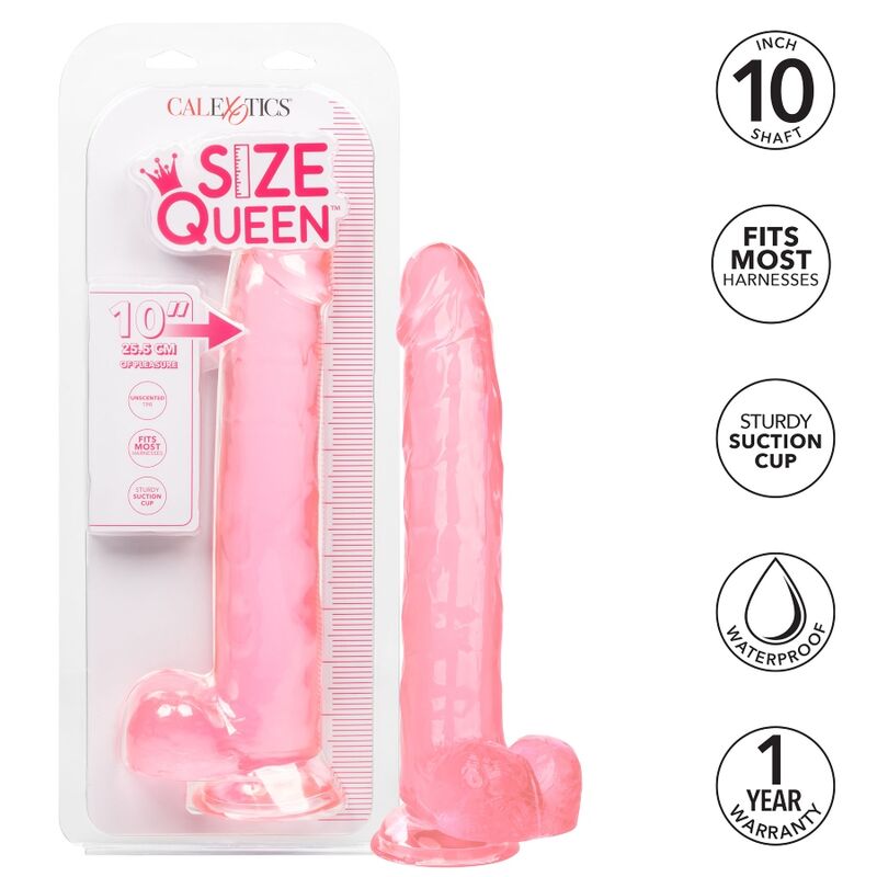 CalExotics – Größe Königin Dildo Rosa, 25,5 cm Realistisch Produktansicht und Details