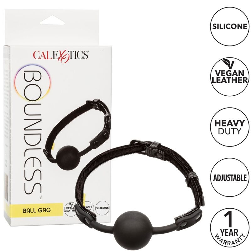 CalExotics Boundless Ballknebel – Verstellbar, Silikon & Veganes Leder, Bodysafe – Ballknebel Bild 4