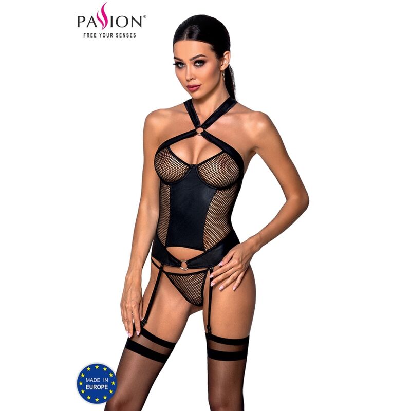 PASSION - AMANDA KORSETT ÖKOLOGISCHES LEDER L/XL – Dessous Bild 1