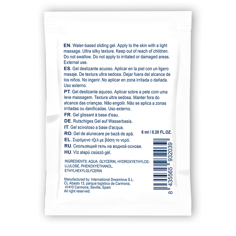 WATERFEEL - NEUTRALES GLEITGEL AUF WASSERBASIS 6 ML Produktverpackung und Details
