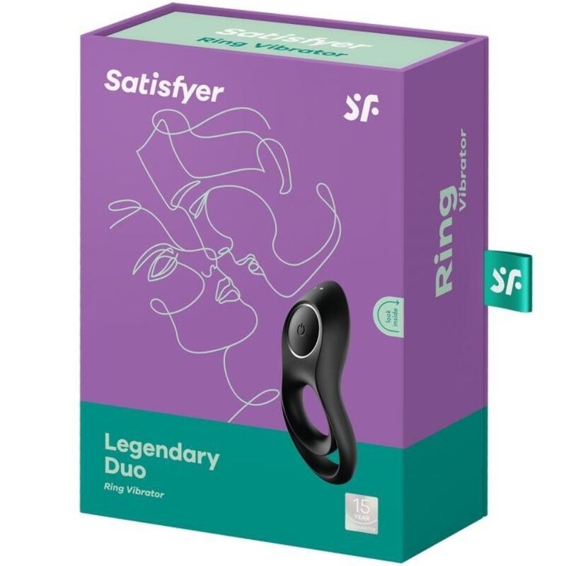 SATISFYER - LEGENDRER DUORING VIBRATOR SCHWARZ hochwertiges Sextoy bei Secret Pulse