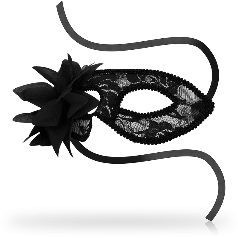 Schwarze Spitzenmaske mit Blumen – Venezianischer Stil, Einheitsgröße | Geheimnisvoll & Sexy Produktansicht und Details