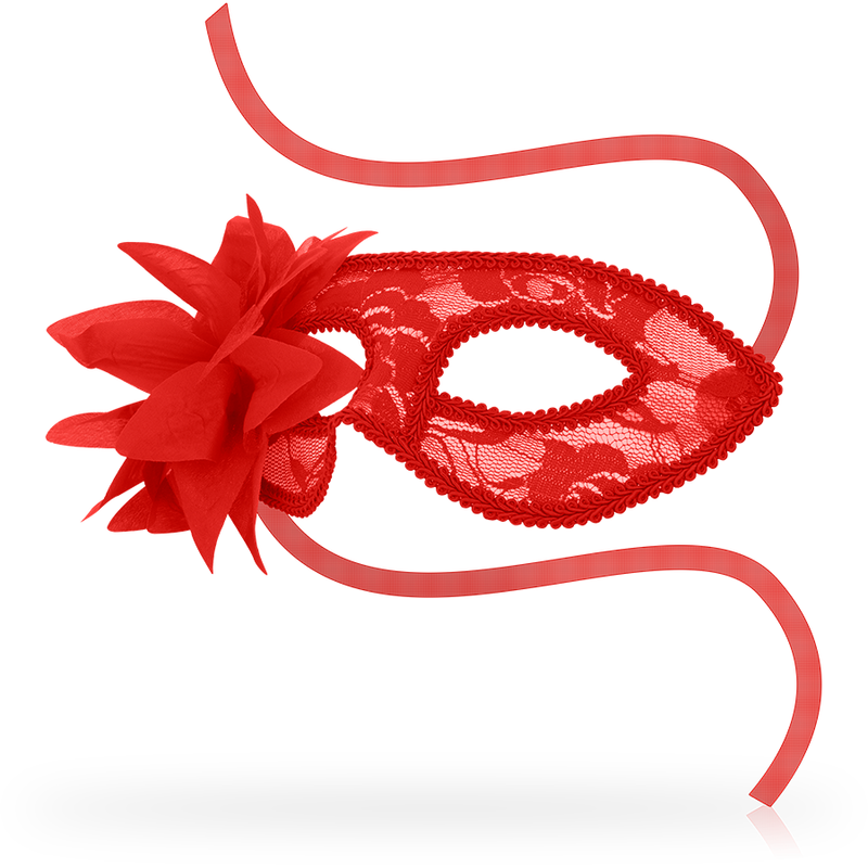 Maske mit Spitze & roten Blumen – Venezianischer Stil, Fetisch & Kostüm | Secret Pulse Produktansicht und Details