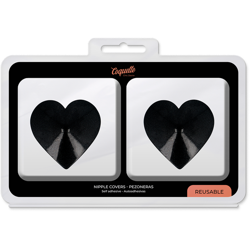 Coquette Chic Desire Nippelabdeckungen Schwarze Herzen – Wiederverwendbar – Brust-Accessoire Bild 5