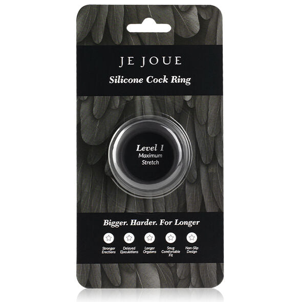 JE JOUE - MAXIMALER STRETCH-COCKRING AUS SILIKON - SCHWARZ Penisring diskret online kaufen