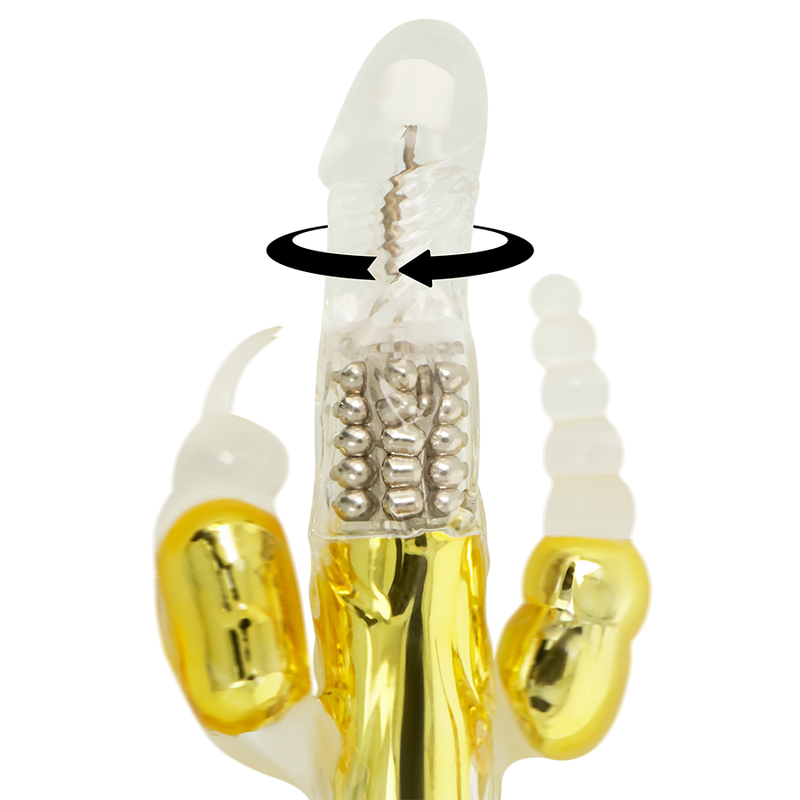 OHMAMA Goldener Multifunktions-Vibrator – Doppelkaninchen, Wiederaufladbar für intensive Stimulation und Self-Love